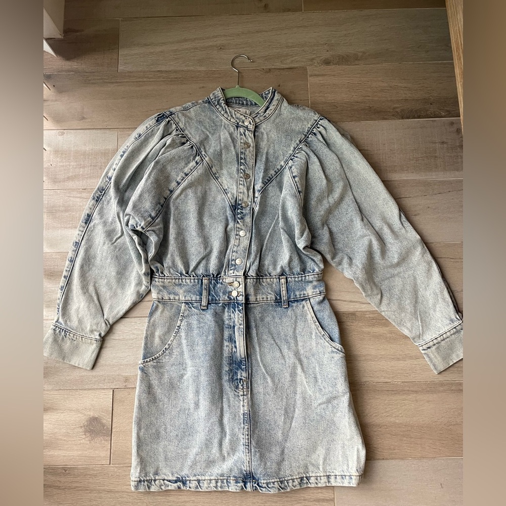 Mango Denim Dress in Light Blue